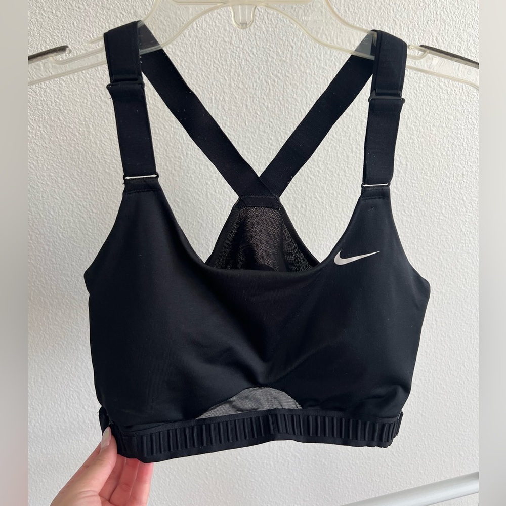 Nike Women’s Black With Mesh Sports Bra - size L